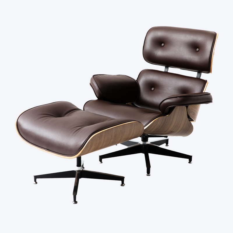 Classic eames lounge chair sella lignea et ottoman GK85