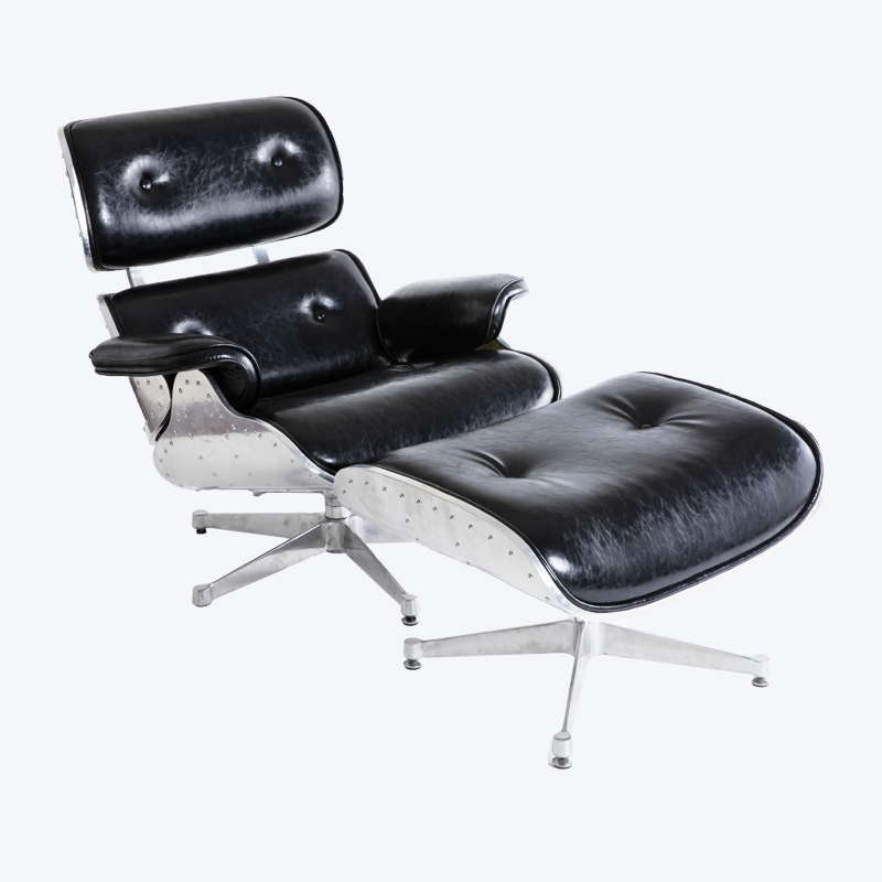 Classic Eames Lounge Cathedra Alloy Lounge Cathedra et scabellum GK85-ALM